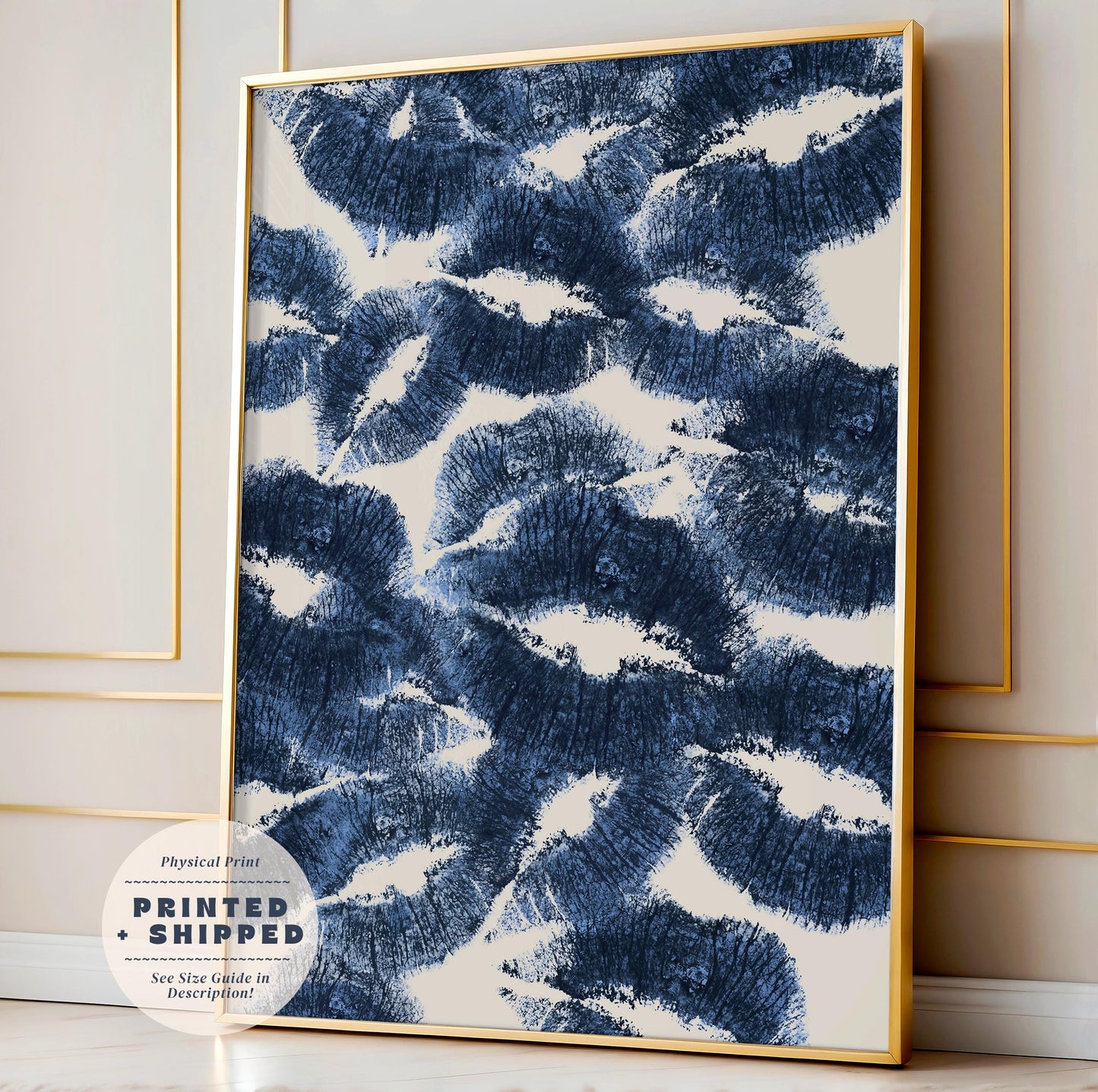 Blue Lips Kiss Print