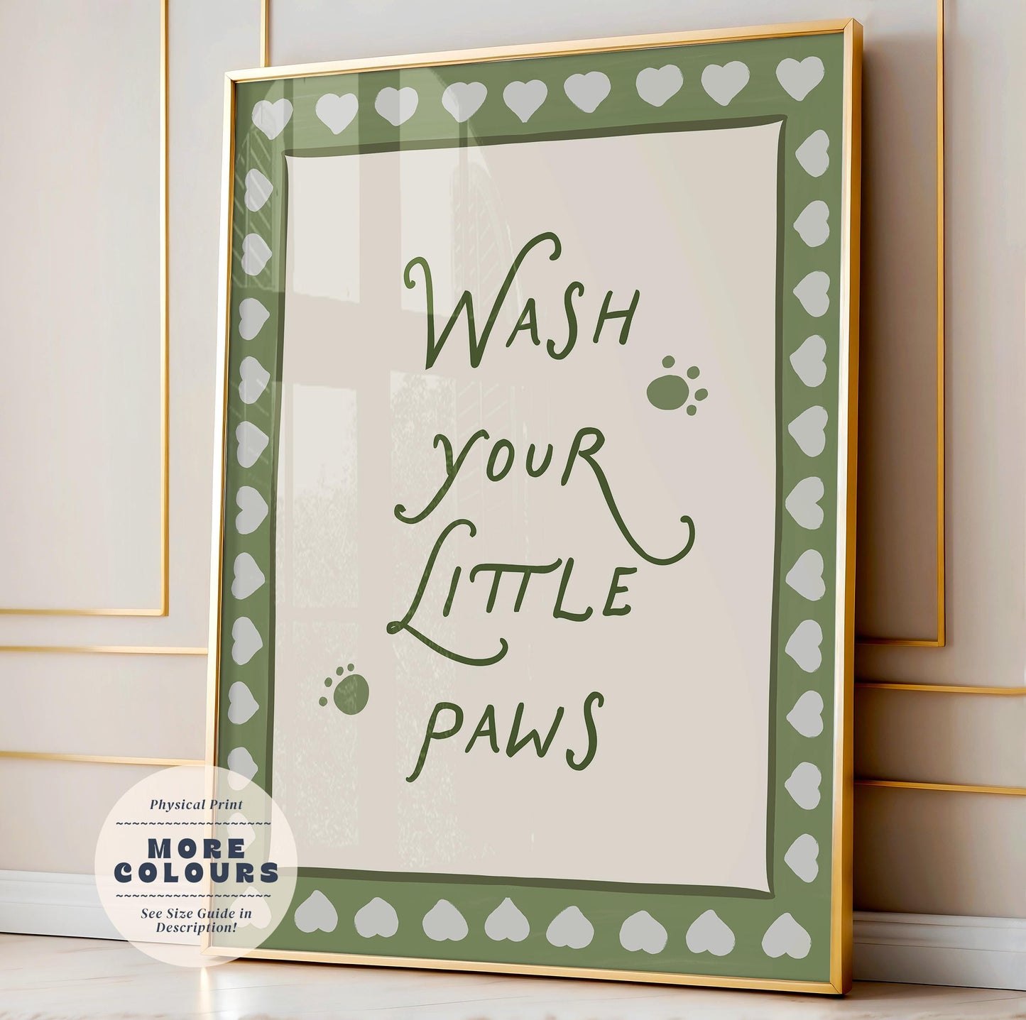 Wash Your Paws Bathroom Print