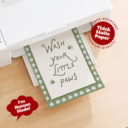 Wash Your Paws Bathroom Print