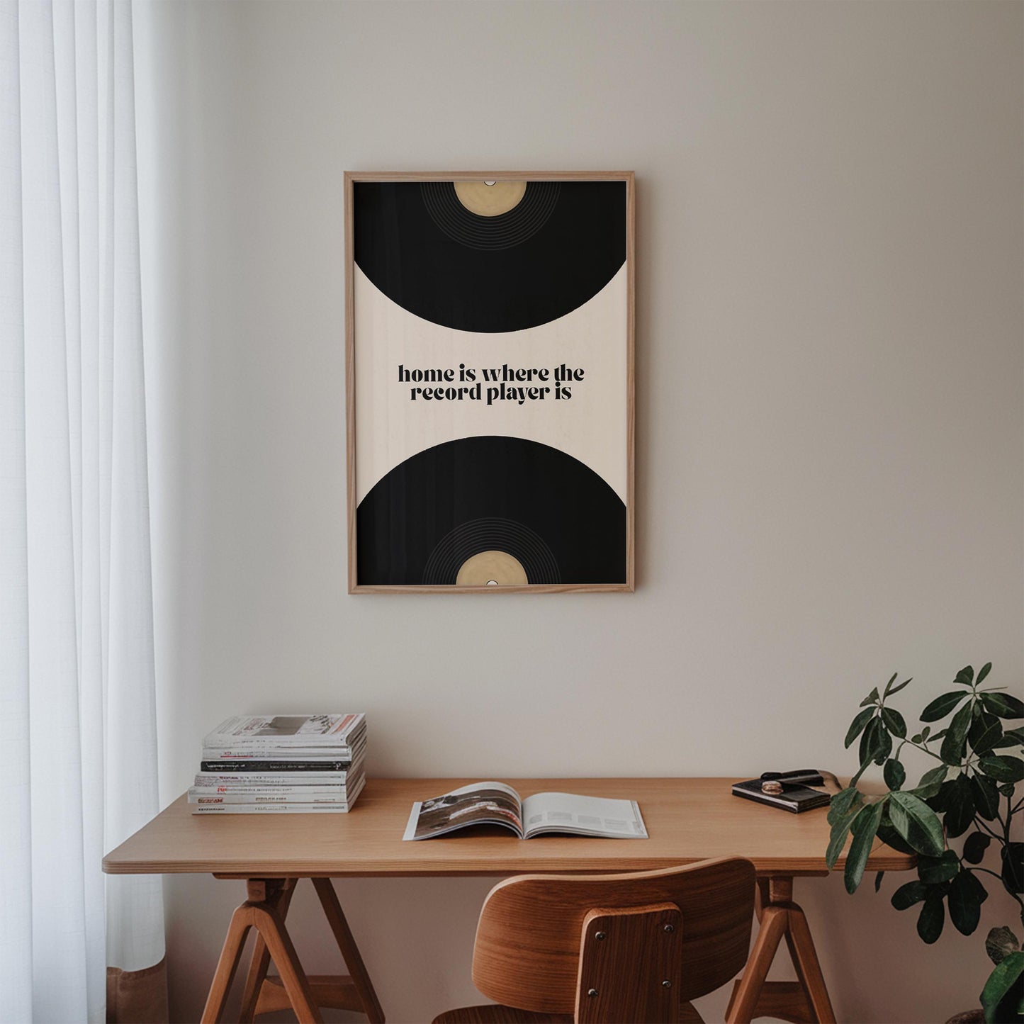 Record Player Quote Print