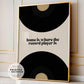 Record Player Quote Print