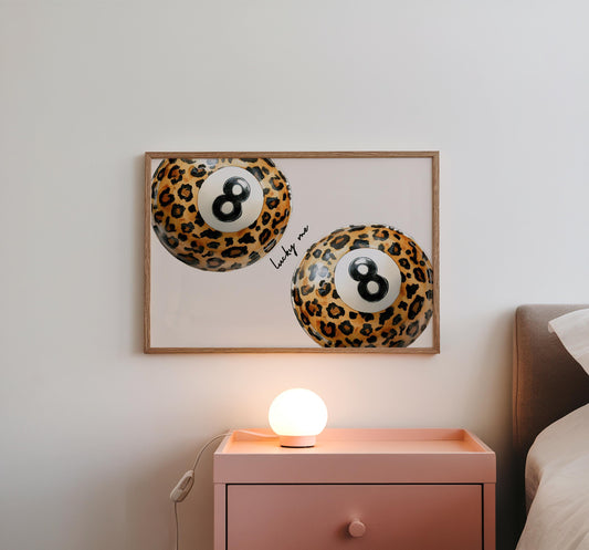 Leopard 8 Pool Ball Print