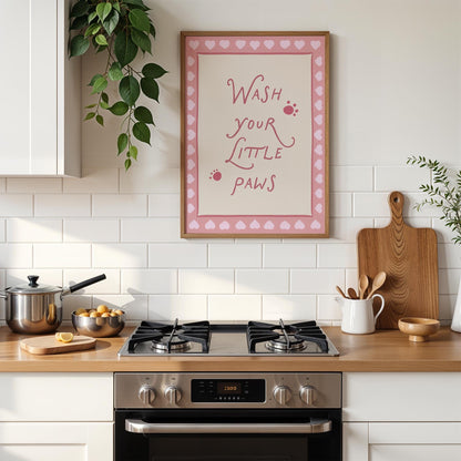 Wash Your Paws Bathroom Print