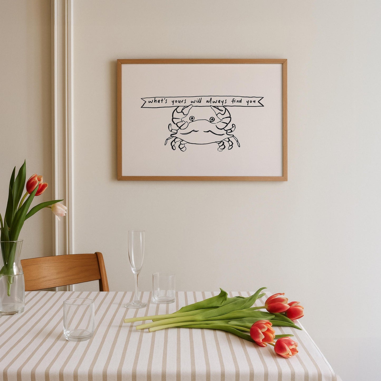 'What's Yours' Motivational Crab Print