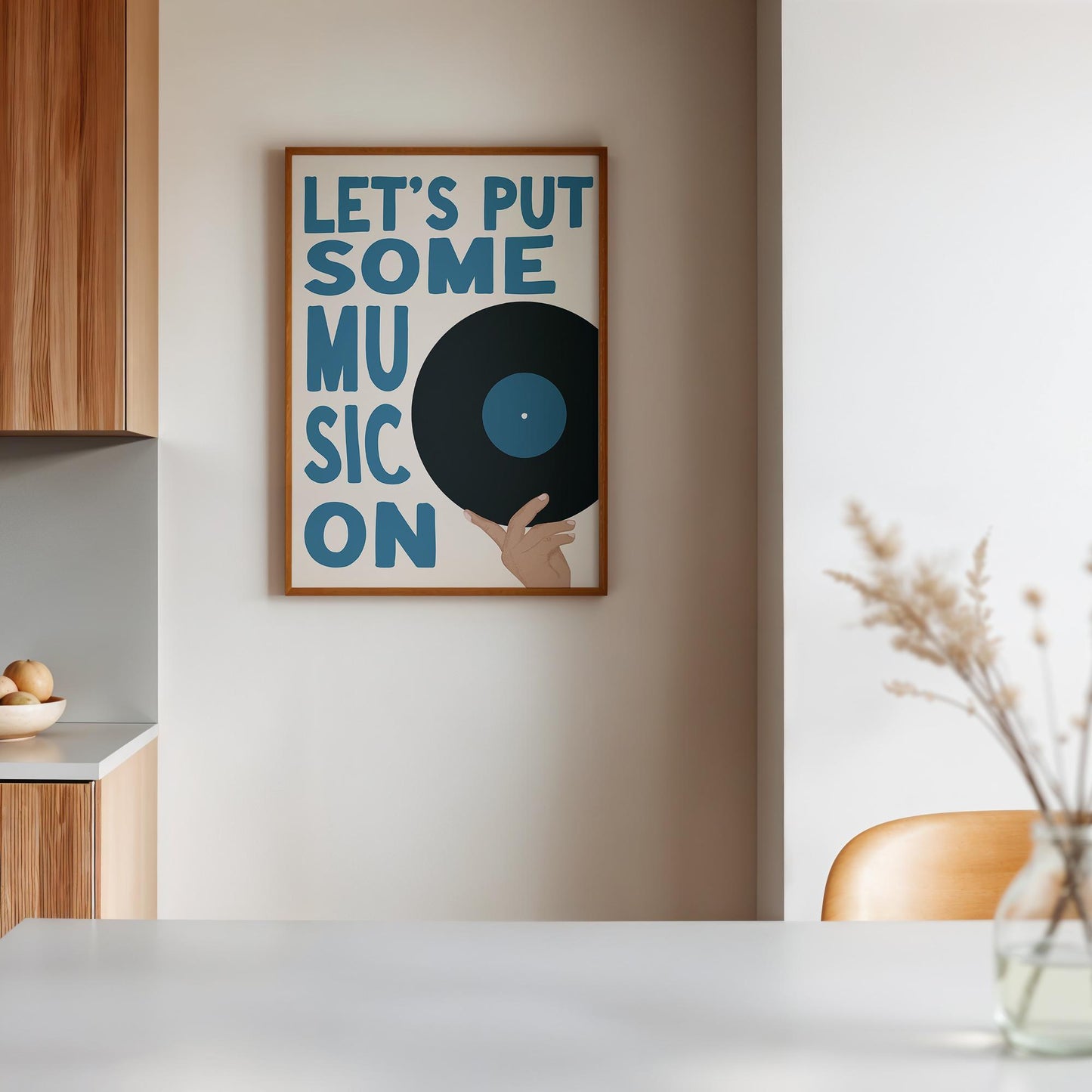 Blue "Let's Put Some Music On" Print