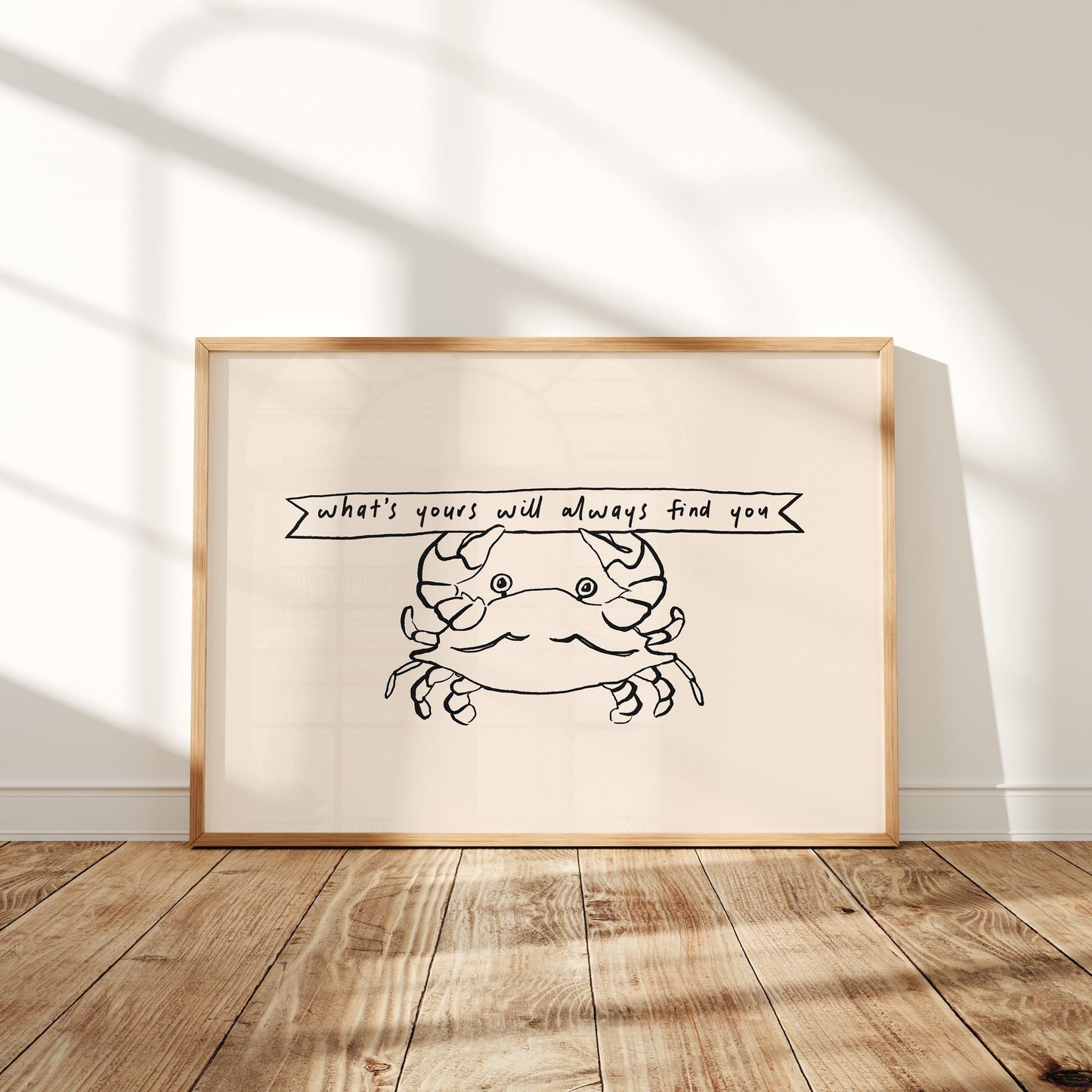 'What's Yours' Motivational Crab Print