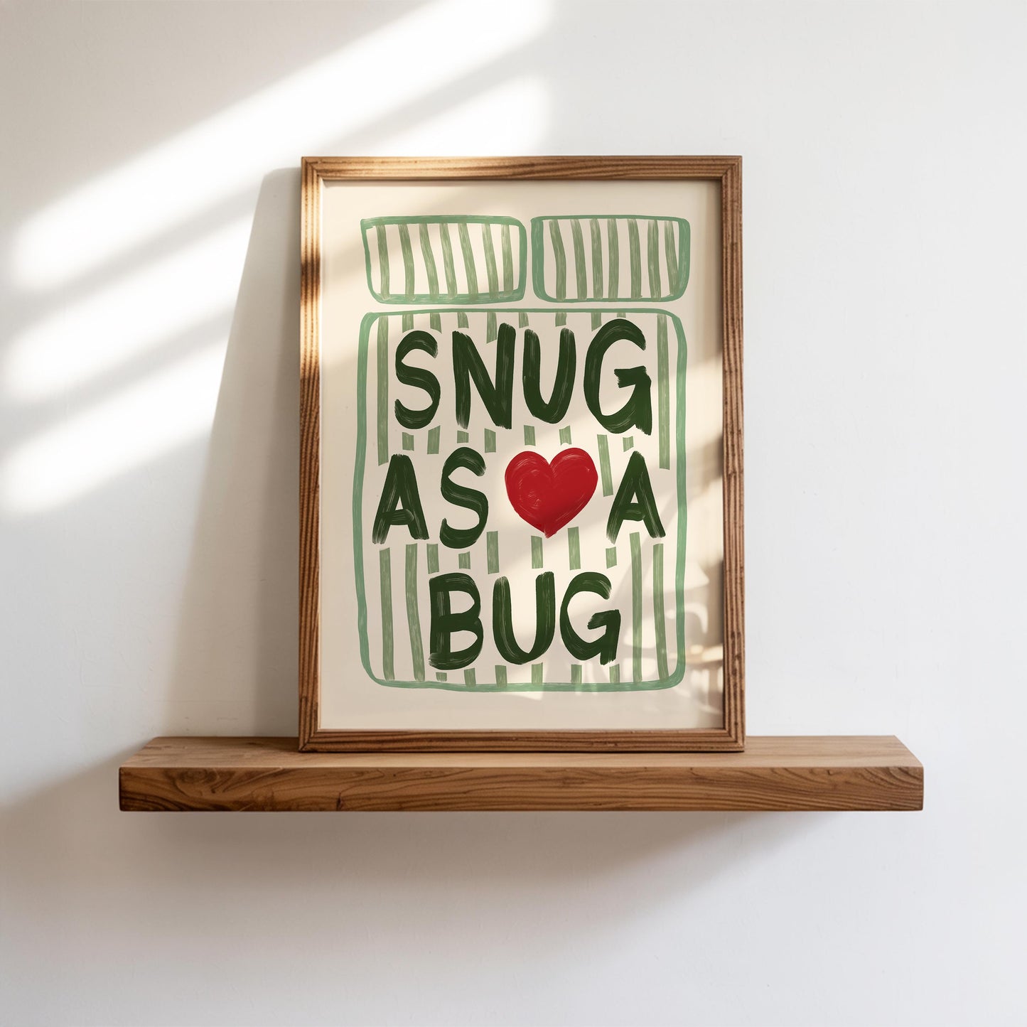 Snug As A Bug Print - Sage Green