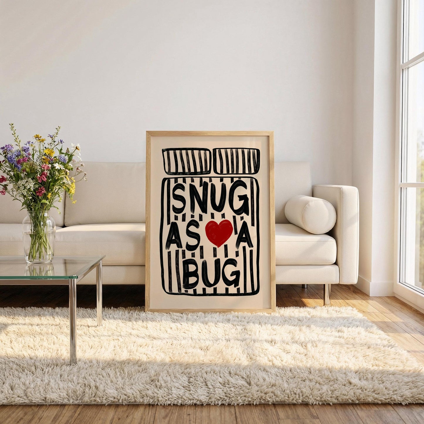 Snug As A Bug Print - Black