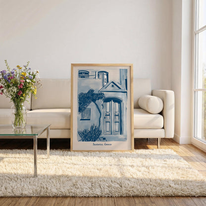 Santorini Watercolor Print