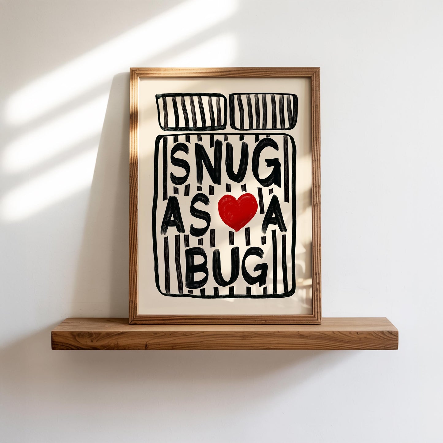 Snug As A Bug Print - Black