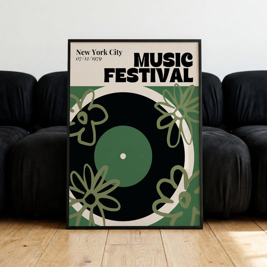 Retro Vinyl Festival Print