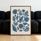 Seashells Linocut Style Print