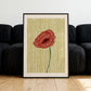 Poppy Linocut Style Print