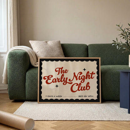 Black Early Night Club Print