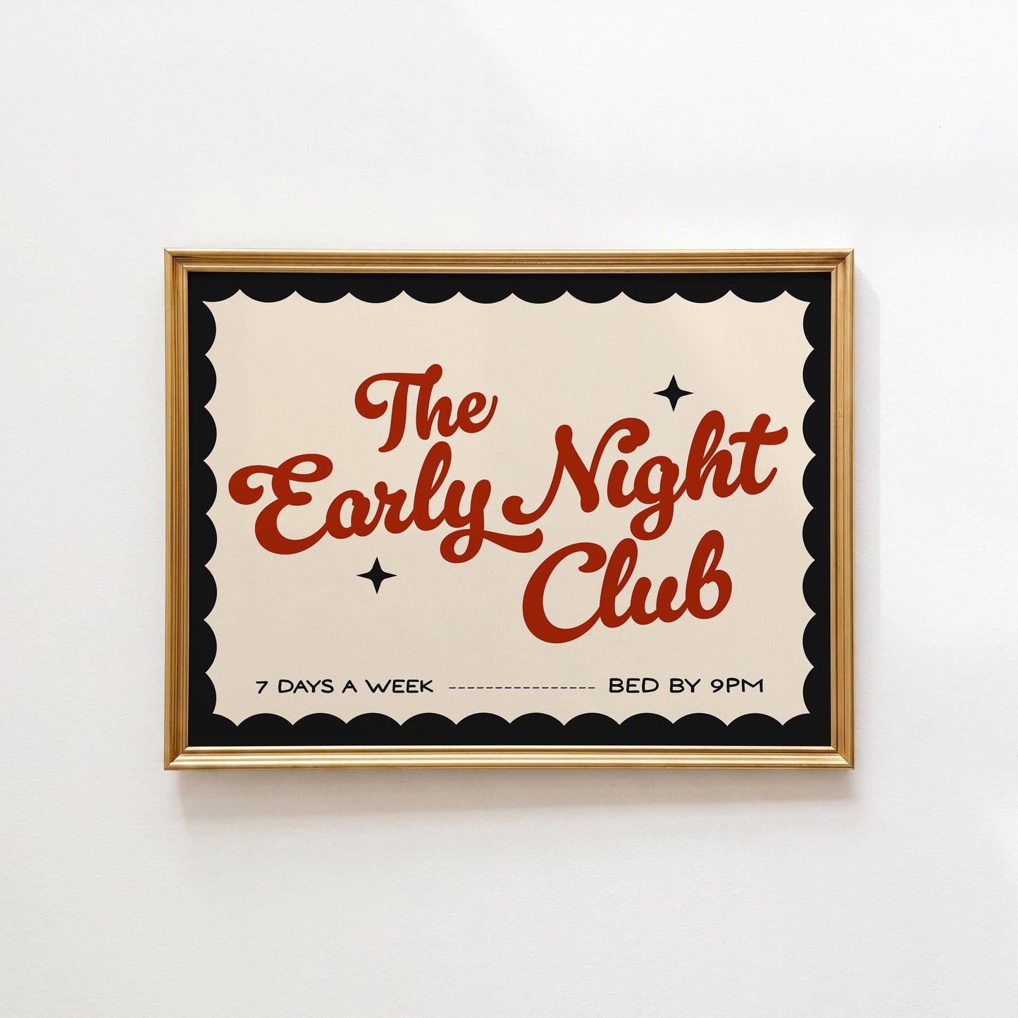 Black Early Night Club Print