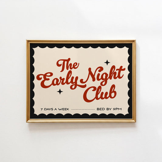 Black Early Night Club Print