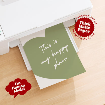 Sage Green "This Is My Happy Place" Print