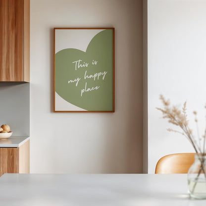 Sage Green "This Is My Happy Place" Print