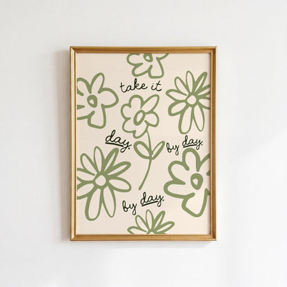 Green Mental Health Affirmation Print