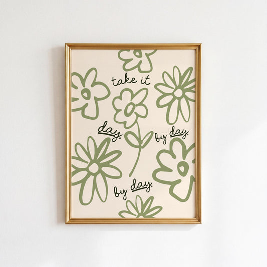 Green Mental Health Affirmation Print