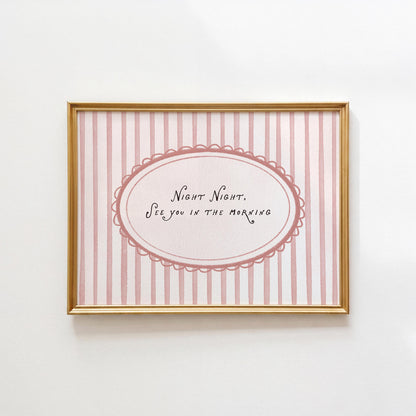 Light Pink Night Night Print