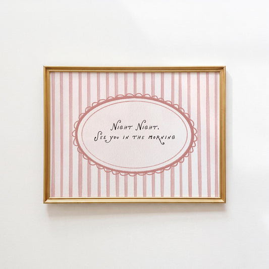 Light Pink Night Night Print