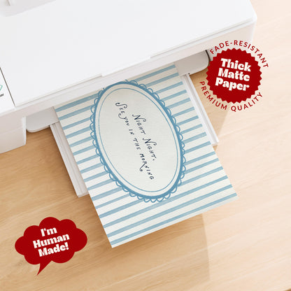 Light Blue Night Night Print