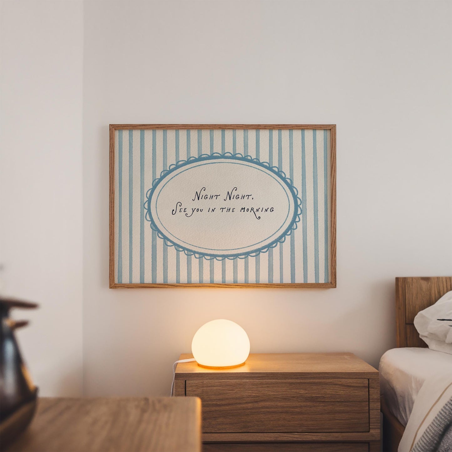 Light Blue Night Night Print
