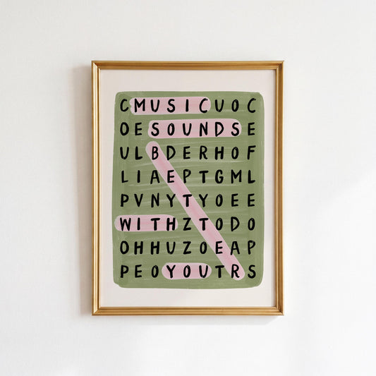 Green 'Music Sounds Better With You' Print
