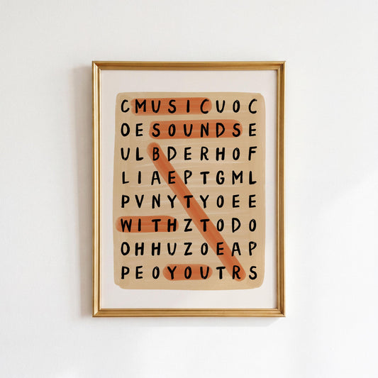 Orange 'Music Sounds Better With You' Print