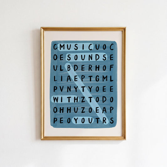Blue 'Music Sounds Better With You' Print