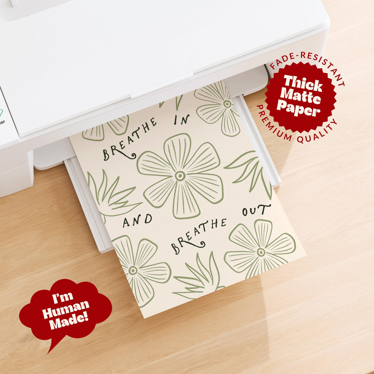 Breathe Green Mental Health Print