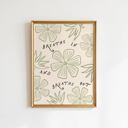Breathe Green Mental Health Print