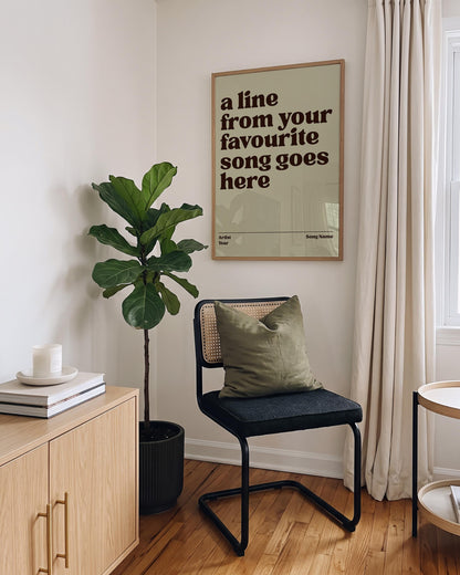 Custom Song Lyrics Print: Personalised Music Poster
