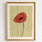 Poppy Linocut Style Print